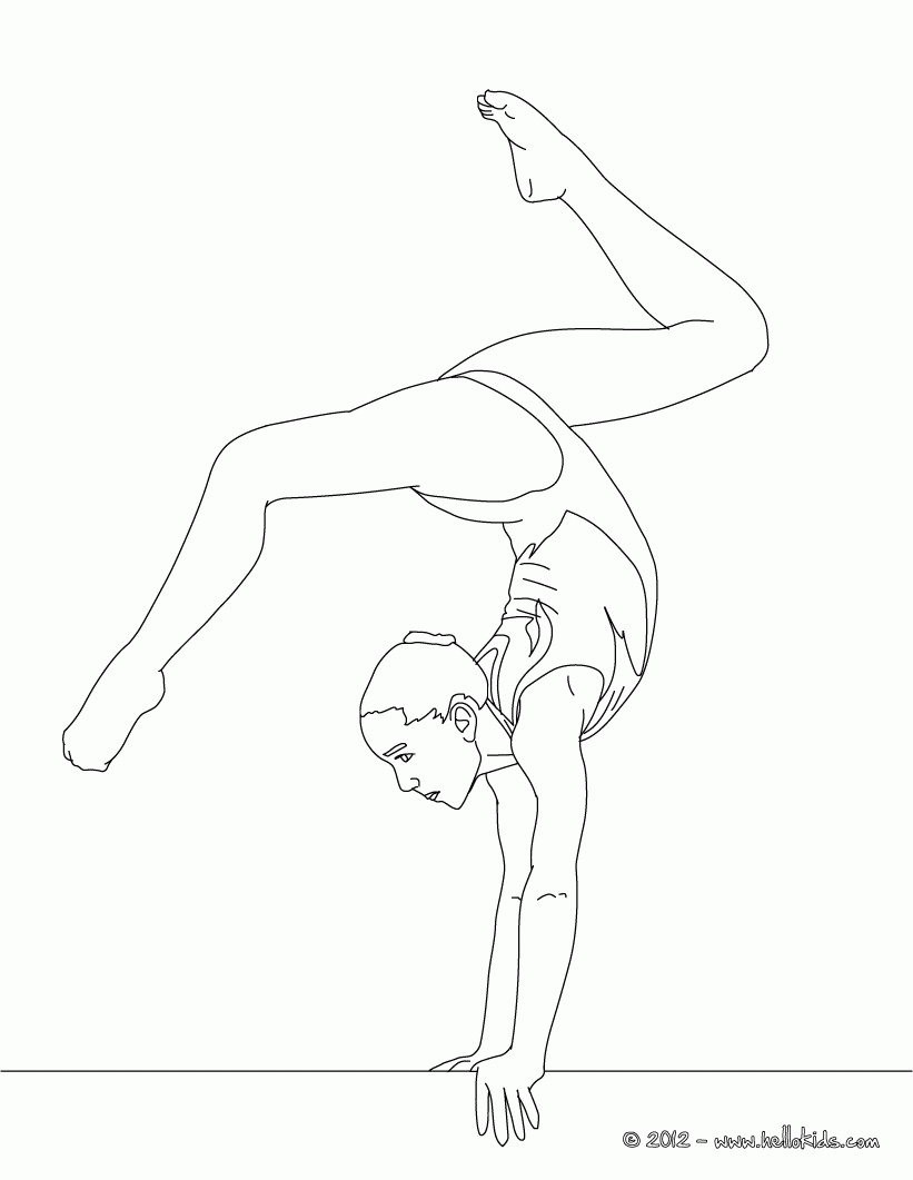 Plansa de colorat cu Gimnastica 18 10
